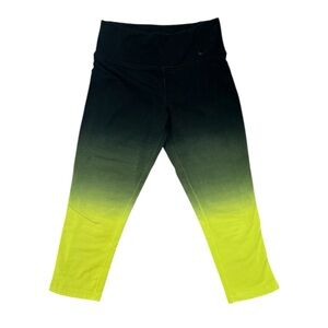 Nike dark to chartreuse green ombre Capri leggings
